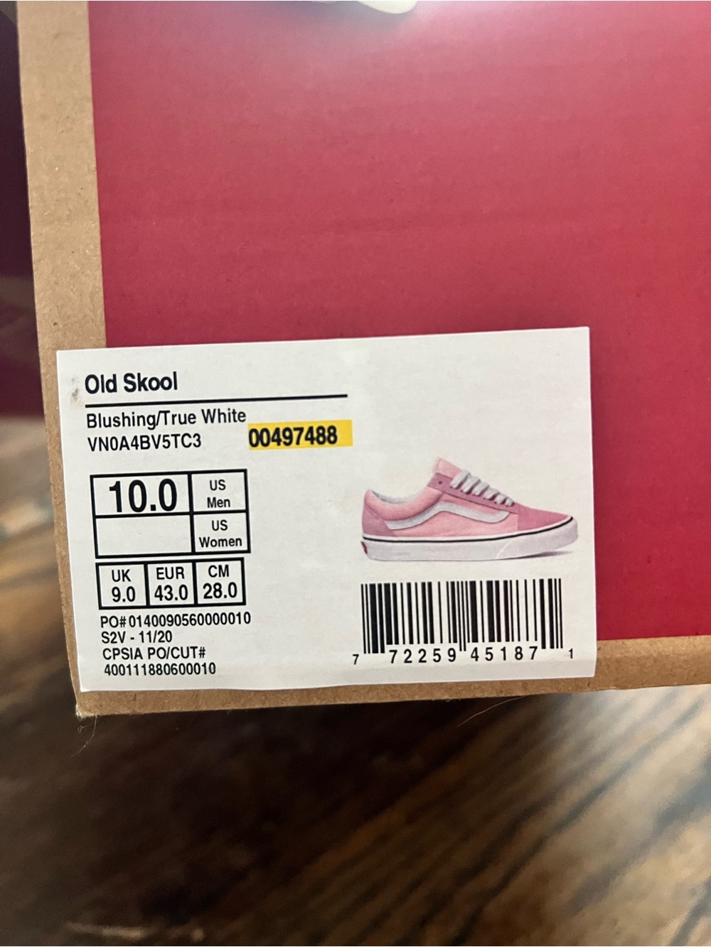 Vans Pink and White Old Skool Athletic Shoes Men’s 10 / Women’s 11.5 - Picture 2 of 6